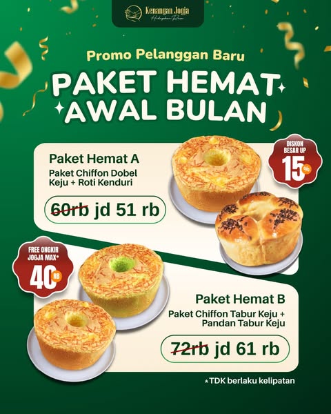Klik untuk melihat detail produk Paket Hemat B (Chiffon Tabur Keju + Pandan Tabur Keju)