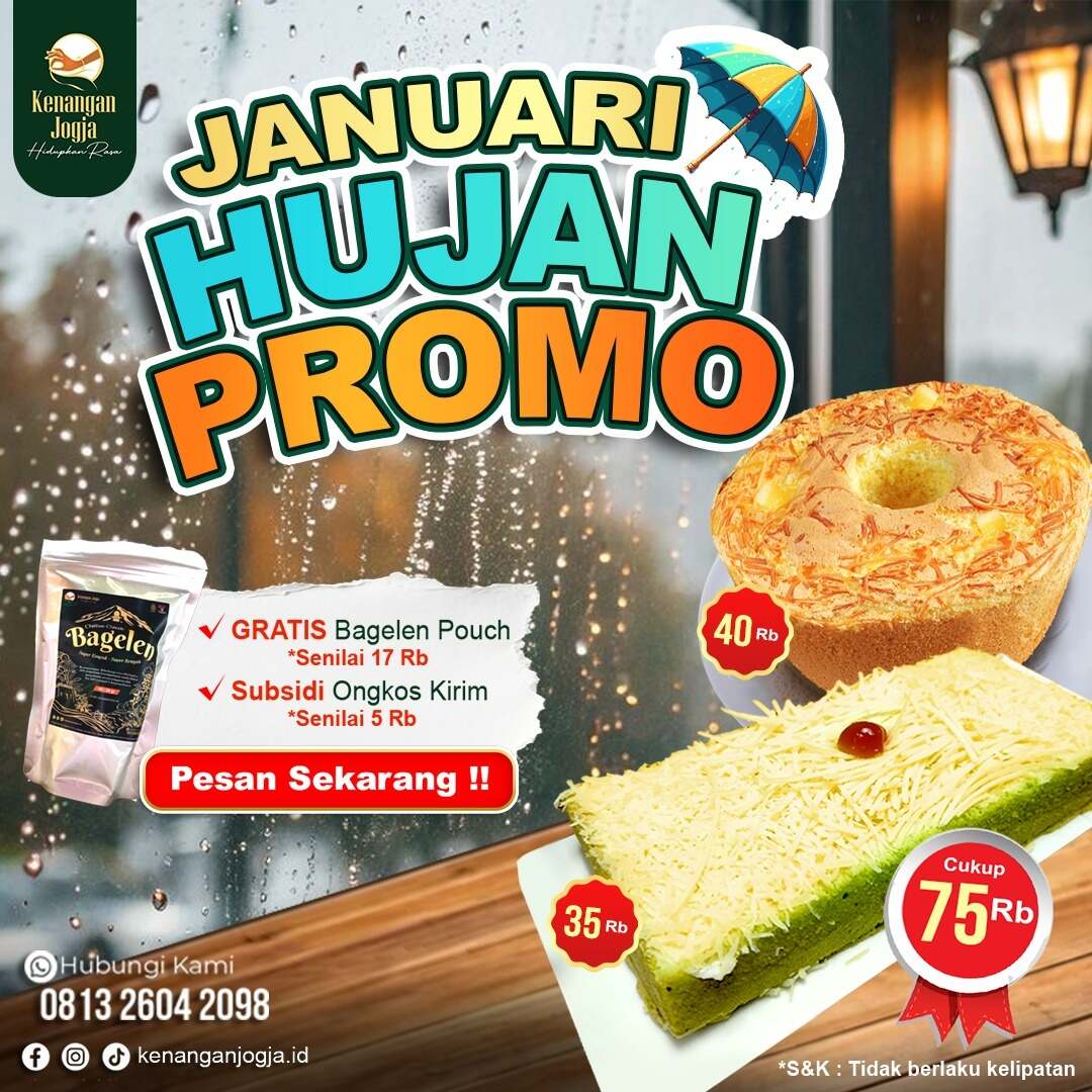 Promo Bolu Pandan(Bolu Pandan+ chiffon), Subsidi ongkir Rp 5000